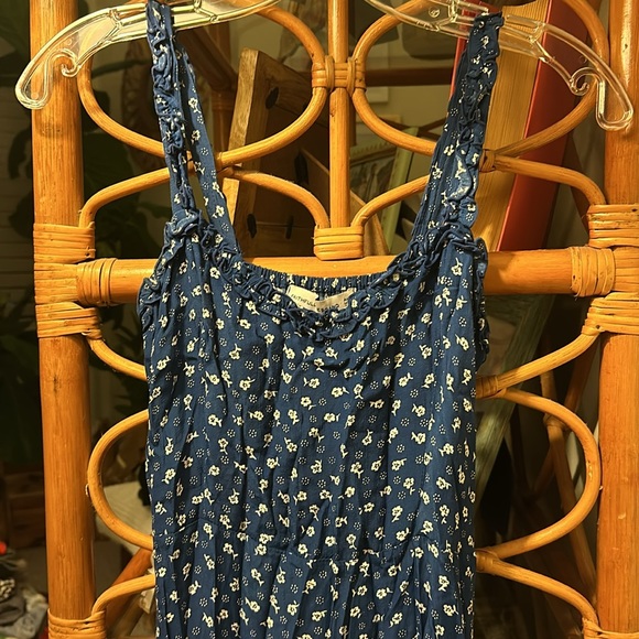 Faithful the Brand Blue Noemie ruffle slip dress XS (Lulus) - Picture 4 of 9